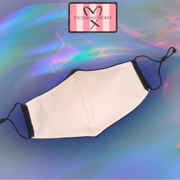 Victoria's Secret Reusable Face Mask Black & pink soft Face Mask NWT - Picture 4 of 8